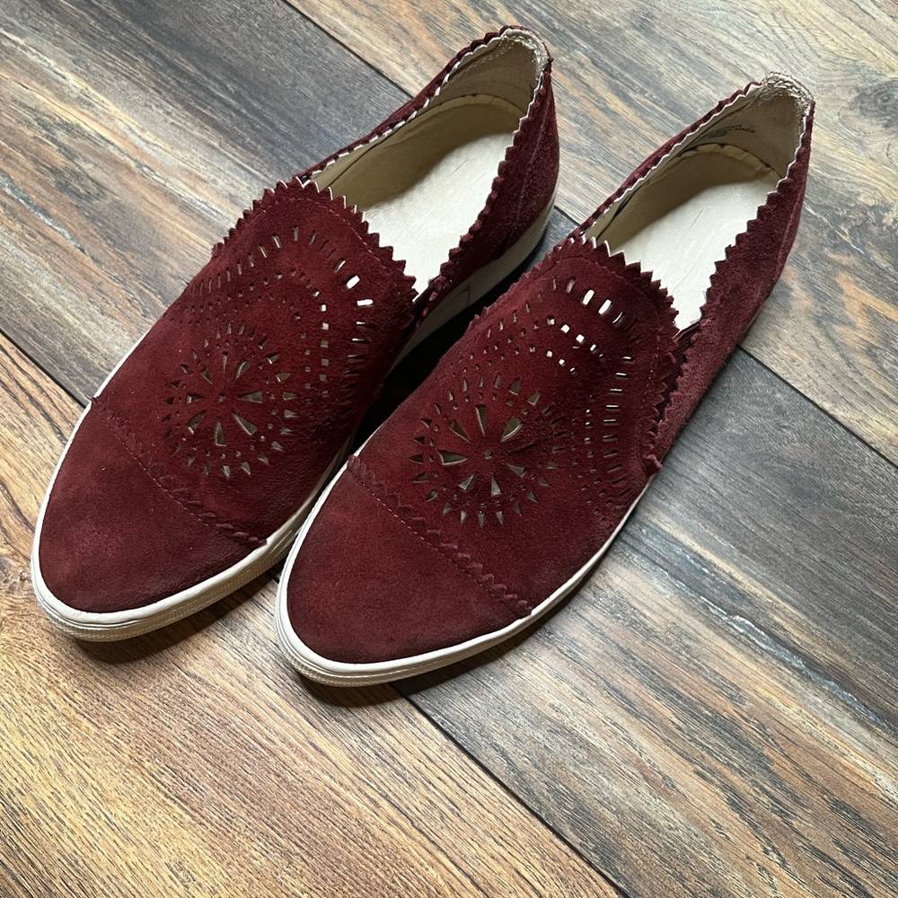 Seychelles | Leather Burgundy Slip Ons - Picture 2 of 5